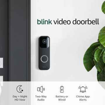 Blink Video Doorbell + 1 Outdoor 4 smart security camera (4th Gen) with Sync Module 2 | Two-year battery life, motion detection, two-way audio, HD video, Works with Alexa