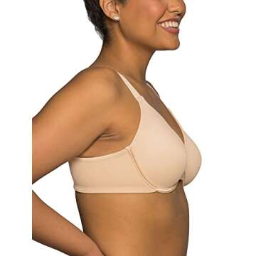 Vanity Fair Women's Beauty Back Smoothing Bra, Minimizes Bust Line up to 1.5", Non Padded Cups up to H, Damask Neutral, 32DDD