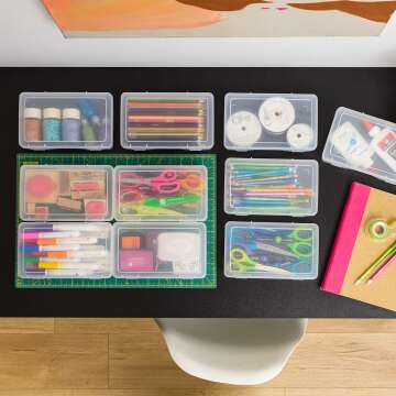 Clear Pencil Case Box Set - 10-Pack for Art Supplies