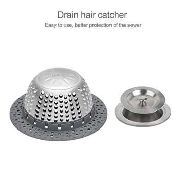 LEKEYE Drain Hair Catcher/Bathtub Drain Cover/Drain Protector for Pop-Up & Regular Drains(Patented Product)