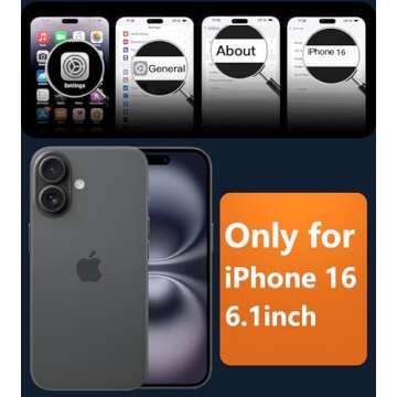 FNTCASE for iPhone 16: Slim Anti-Fingerprint Shockproof Case - Military Grade Protection