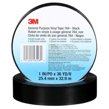 3M Vinyl Tape 764, General Purpose, Light Traffic Floor Marking, Social Distancing, Color Coding, Safety, Bundling