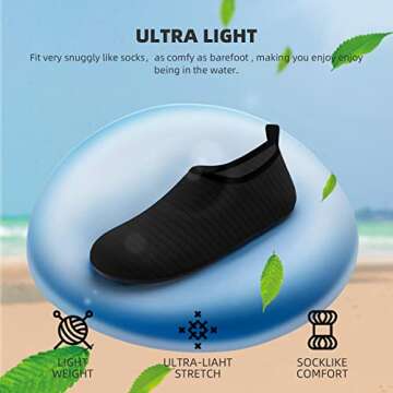 Water Shoes for Women Men Cruise Essentials Quick-Dry Aqua Socks Swim Beach Barefoot Yoga Exercise Wear Sport Accessories Pool Camping Must Haves Adult Youth Size 3-4 Women/2-3 Men