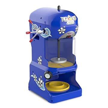 Ice Cub Shaved Ice Machine - Powerful Crushed Ice Maker and Snow Cone Machine for Parties, Concessions, or Events by Great Northern Popcorn (Blue)