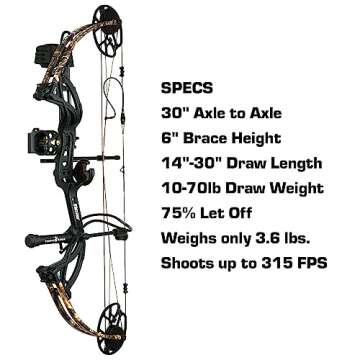 Bear Archery Legit Ready to Hunt Compound Bow Package for Adults & Youth, Right Hand, Shadow