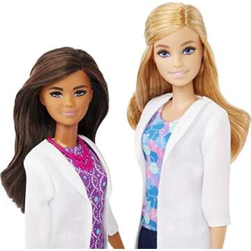 Barbie Careers Playset, Science Lab with 2 Scientist Fashion Dolls, Bench & 10+ Accessories (Amazon Exclusive)