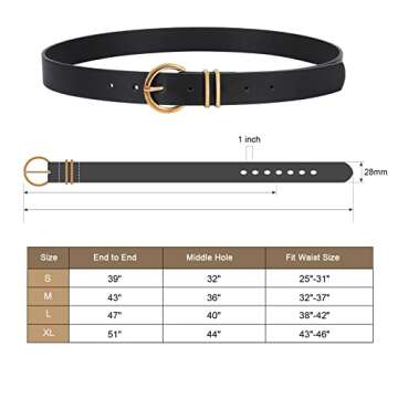 Stylish VONMELLI Women's Leather Belts - Black & Brown