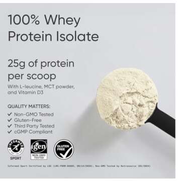 Sports Research Whey Protein - Sports Nutrition Whey Isolate Protein Powder for Lean Muscle Building & Workout Recovery - 5 lb Bag Bulk Protein Powder - Creamy Vanilla, 63 Servings