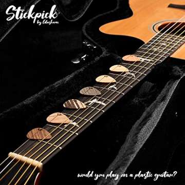 Stickpick: Set of 7 Wooden Guitar Picks - Eco-Friendly & Versatile