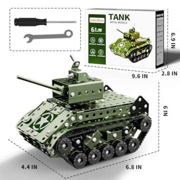 Lucky Doug STEM Building Projects Model Army Tank Set - 284 Pieces STEM Project Building Toys for Kids Ages 8-12, Assembly Science Kit Educational Toys Gift for Kids Boys 7 8 9 10 11 12-16 Years Old