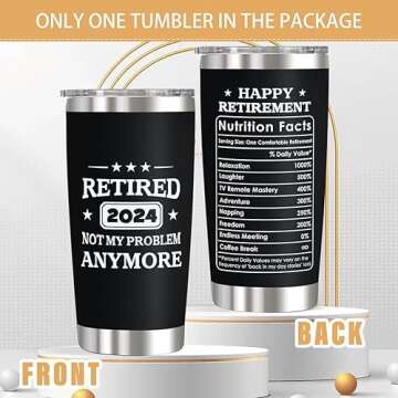 QTDS Retirement Gifts for Men 2024 - Funny 20 Oz Tumbler