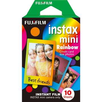 Fujifilm Instax Mini Rainbow Film - 10 Colorful Exposures