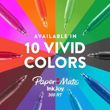 Paper Mate InkJoy 300RT Retractable Ballpoint Pens, Medium Point (1.0mm), Black, Pack of 36, Ideal for Office Supplies, Journaling, and Writing Accessories