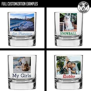 Personalized Printed Photo 11oz Whiskey Glass - Custom Father's Day Gifts, Bourbon Gifts for Men, Customized Gifts for Dad Picture Gifts, Gifts for Him, Boyfriend, Husband, Birthday, Groomsmen Gifts