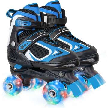 Nattork Kids Roller Skates - Adjustable Sizes & LED Lights