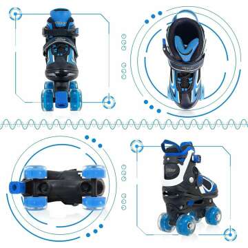 Adjustable Kids Roller Skates with LED Lights