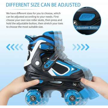 Adjustable Kids Roller Skates with LED Lights