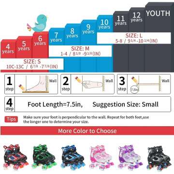 Adjustable Kids Roller Skates with LED Lights