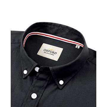 Alimens Gentle Men's Black Oxford Shirt - Long Sleeve, Button-Down with Pocket