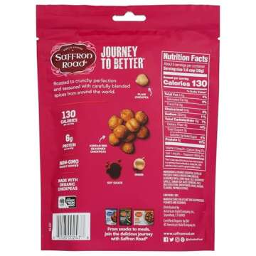 Saffron Road Korean BBQ Crunchy Chickpea Snack, 6oz - Gluten Free, Non-GMO, Halal, Kosher, Vegan