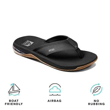 Reef mens Reef Anchor Flip Flop, Black/Silver, 11 US