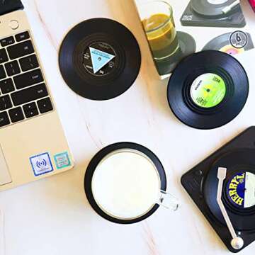 Funny Vinyl Record Coasters for Music Enthusiasts