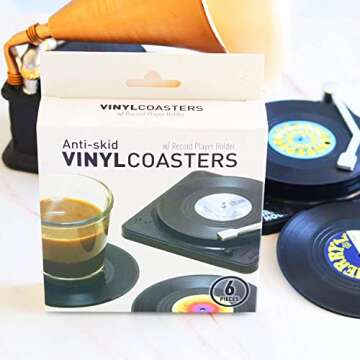 Funny Vinyl Record Coasters for Music Enthusiasts