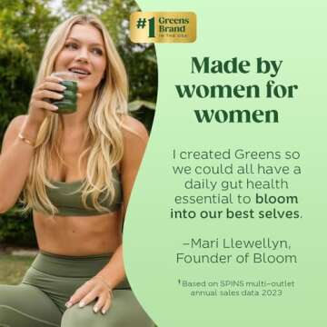 Bloom Nutrition Superfood Greens Powder, Digestive Enzymes with Probiotics and Prebiotics, Gut Health, Bloating Relief for Women, Chlorella, Green Juice Mix w Beet Root Powder, 60 SVG, Strawberry Kiwi