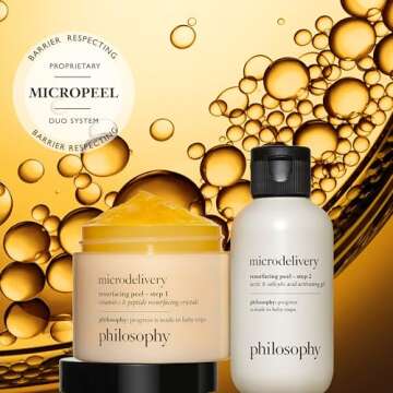 philosophy microdelivery vitamin c resurfacing peel kit - with lactic acid & sunflower seed oil - two-step treatment to smooth rough texture, even skin tone and minimize the appearance of fine lines