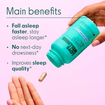 Love Wellness Sleeping Beauty | Sleep Support with Melatonin, Magnesium & L-Theanine | Promotes Restful Sleep, Relaxation & Calmness | Organic Valerian Root Powder & Lemon Balm | 60 Count