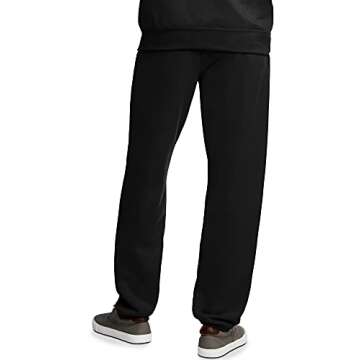 Fruit of the Loom mens Eversoft Fleece & Joggers (Regular Big Man) Sweatpants, Elastic Bottom - Black, Medium US