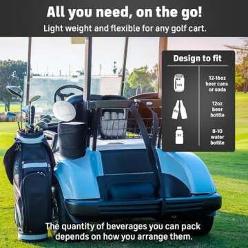 INTHEZONE - Collapsible Pop-Up Golf Cart Cooler Bag - Must-Have Push Cart and Golf Cart Accessories for Men - Golf Necessities - Unique Golf Accessories for Golfers - Cool Golf Gifts for Men