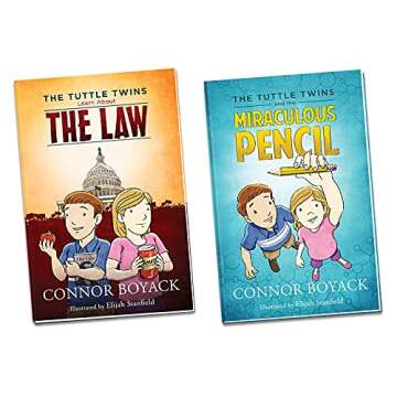 The Tuttle Twins Set of 12 by Connor Boyack & Bonus Activity Book, The Law, Miraculous Pencil, Food Truck Fiasco, Road to Surfdom, Golden Rule, Fate of the Future, Education Vacation, Leviathan Crisis