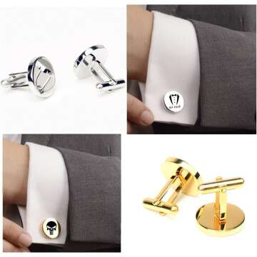 Custom Cufflinks & Tie Clip Set for Weddings