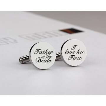 Custom Cufflinks & Tie Clip Set for Weddings