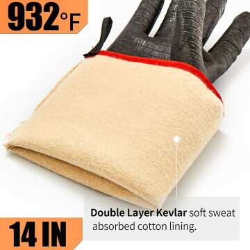 BBQ Gloves 932℉ Heat Resist.