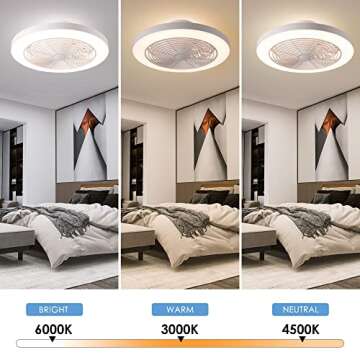 Smart Bladeless Ceiling Fan with LED Lights