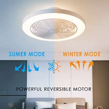 Smart Bladeless Ceiling Fan with LED Lights