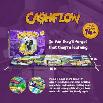 Rich Dad CASHFLOW Board Game, Educational Business & Finance Literacy Game, Ages 14 & Up