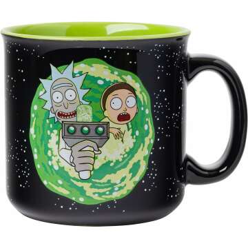 Silver Buffalo Rick and Morty Ram Portal Floor Ceramic Camper Mug, 20 Ounces