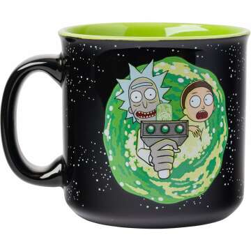 Silver Buffalo Rick and Morty Ram Portal Floor Ceramic Camper Mug, 20 Ounces