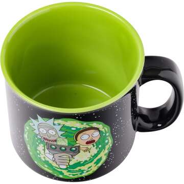 Silver Buffalo Rick and Morty Ram Portal Floor Ceramic Camper Mug, 20 Ounces