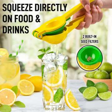 Zulay Kitchen 2-in-1 Lemon Squeezer for Maximum Juice