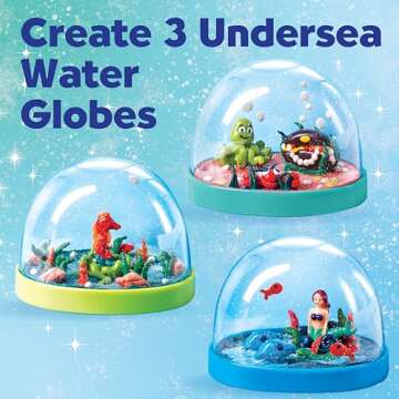 Creativity for Kids Make Your Own Under the Sea Water Globes - Make 3 DIY Snow Globes, Arts and Crafts for Boys and Girls, Kids Activities and Birthday Gifts for Ages 6-8+