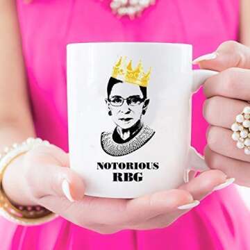 Notorious RBG Mug - Ruth Bader Ginsberg Giclee Coffee tea Mug Cup Gift for Law Students, Lawyers, Judges.Funny Progressive Feminism Protest Women Power feminist gift mug (11oz white ceramic mug)