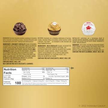 Ferrero Rocher, 24 Count, Premium Gourmet Assorted Hazelnut Milk Chocolate, Dark Chocolate and Coconut Chocolates, Chocolate Gift Box, 9.1 oz​