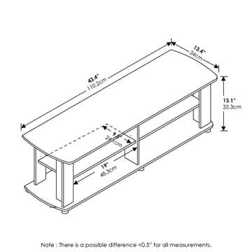 Furinno 11191BK Black TV Stand - Stylish & Functional Entertainment Center