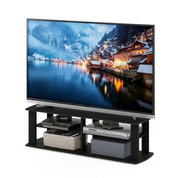 Furinno 11191BK THE Entertainment Center TV Stand, Black