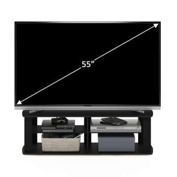 Furinno 11191BK THE Entertainment Center TV Stand, Black