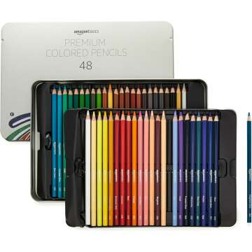 Amazon Basics Premium Soft Core Colored Pencils - 48 Count Pack